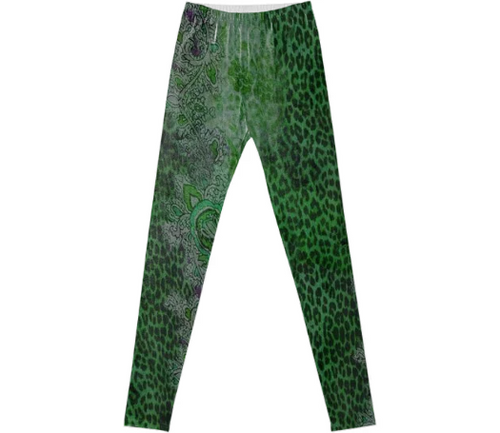 Print All Over Me, PAOM.COM, CUSTOM CLOTHING, TRACY PORTER WILD EMERALD LEGGINGS, Fancy Leggings