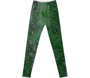 Print All Over Me, PAOM.COM, CUSTOM CLOTHING, TRACY PORTER WILD EMERALD LEGGINGS, Fancy Leggings