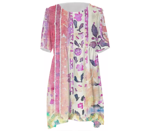 Print All Over Me, PAOM.COM, CUSTOM CLOTHING, Poesy babydoll dress, Babydoll Dress
