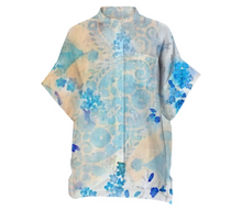 Print All Over Me, PAOM.COM, CUSTOM CLOTHING, Blu boxy linen blouse, Boxy Linen Shirt