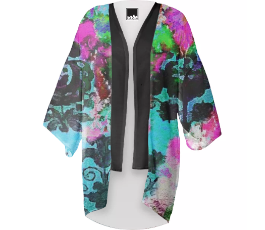Print All Over Me, PAOM.COM, CUSTOM CLOTHING, TRACY PORTER STELLA CHIFFON KIMONO, Kimono