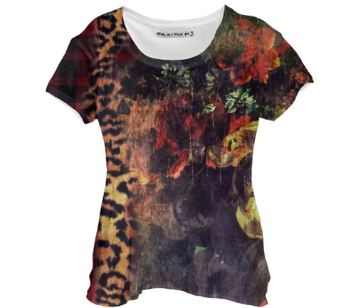 Print All Over Me, PAOM.COM, CUSTOM CLOTHING, TRACY PORTER BLACK GARDEN DRAPE TEE, Drape Shirt