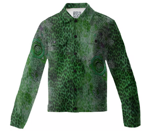Print All Over Me, PAOM.COM, CUSTOM CLOTHING, TRACY PORTER WILD EMERALD DENIM JACKET, Twill Jacket